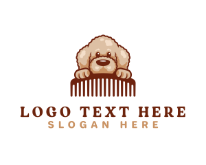 Dog - Poodle Dog Comb logo design