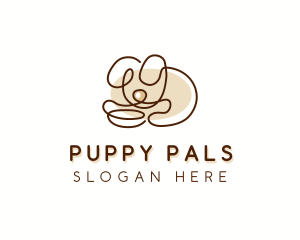 Minimalist Puppy Dog logo design