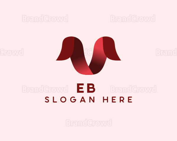 Fashion Ribbon Letter V Logo