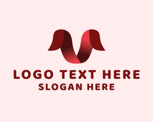 Fashion Ribbon Letter V Logo