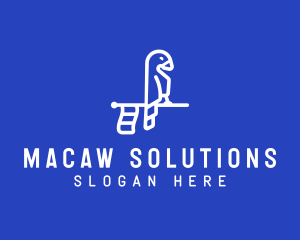 Macaw - Parrot Bird Flagpole logo design