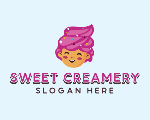 Ice Cream Sundae Dessert logo design