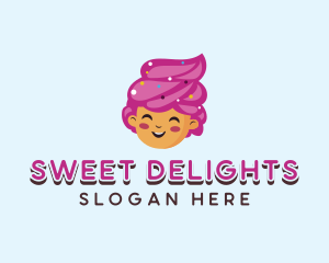 Ice Cream Sundae Dessert logo design