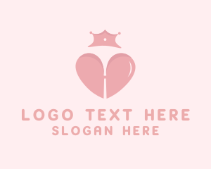 Queen - Crown Lingerie Heart logo design