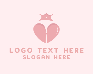 Porn - Crown Lingerie Heart logo design