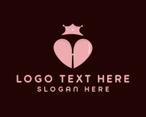 Porn - Crown Lingerie Heart logo design