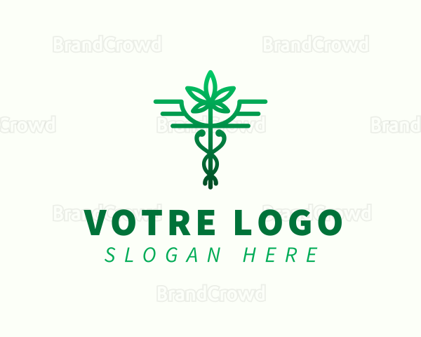 Medical Caduceus Marijuana Logo