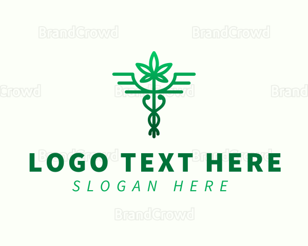 Medical Caduceus Marijuana Logo