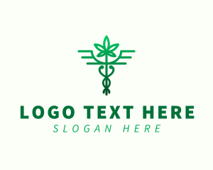 Natural Therapy - Medical Caduceus Marijuana logo design