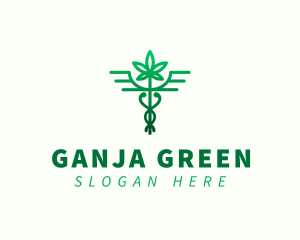 Medical Caduceus Marijuana logo design