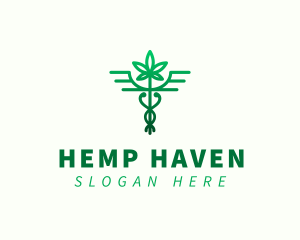 Medical Caduceus Marijuana logo design