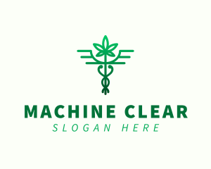 Herbal Medicine - Medical Caduceus Marijuana logo design