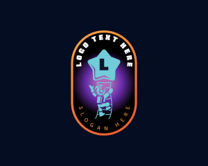 Astronaut Space Character Logo