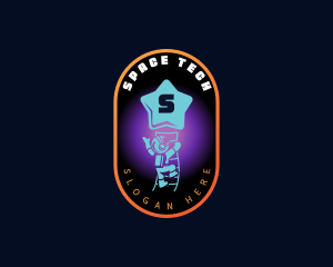 Astronaut Space Character logo design