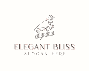 Floral Wedding Cake Logo