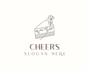 Floral Wedding Cake Logo