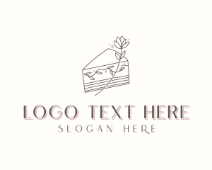 Floral Wedding Cake Logo