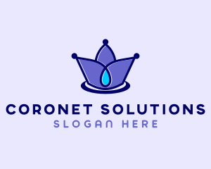 Coronet - Crown Spa Droplet logo design