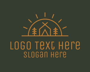 Glamping - Camping Camp Tent logo design