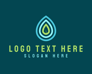 Sauna - Water Drop Leaf logo design