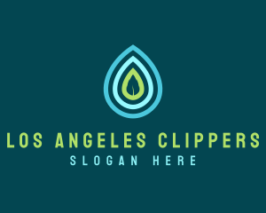 Purified - Water Drop Leaf logo design