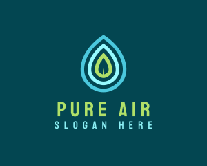 Purifier - Water Drop Leaf logo design