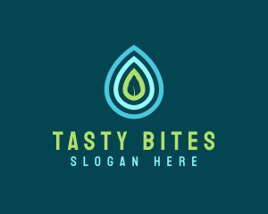 Distilled - Water Drop Leaf logo design