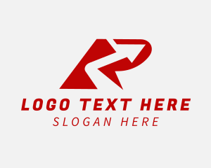 Logistics - Arrow Delivery Letter R logo design