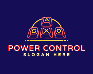 Control - Neon Gaming Controller logo design