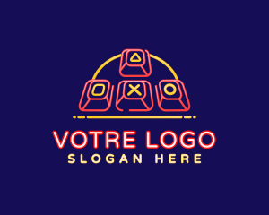 League - Neon Gaming Controller logo design