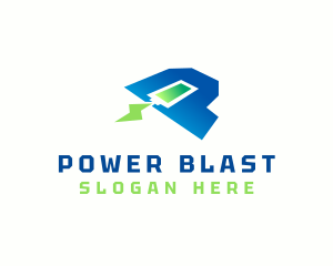 Powerbank Battery Charging logo design