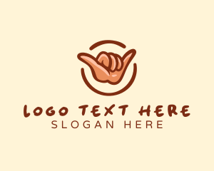Friendly - Shaka Hand Sign logo design