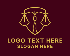 Gold Legal Scale  logo design