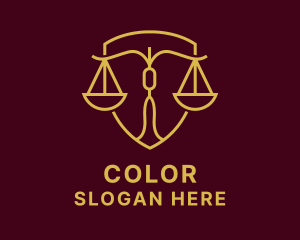 Golden - Gold Legal Scale logo design
