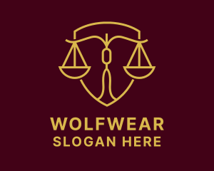 Court - Gold Legal Scale logo design