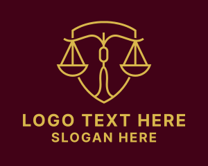Notary - Gold Legal Scale logo design