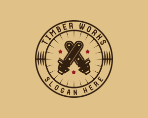 Logger - Premium Chainsaw Badge logo design