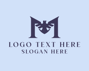 Ivy League - Eagle Falcon Letter M logo design
