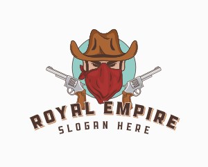 Cowboy Revolver Gun Logo