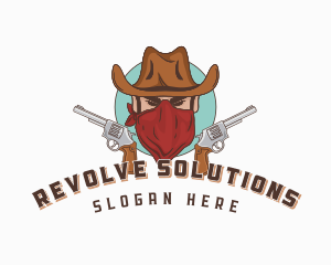 Cowboy Revolver Gun logo design