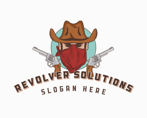 Cowboy Revolver Gun logo design