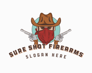 Cowboy Revolver Gun logo design