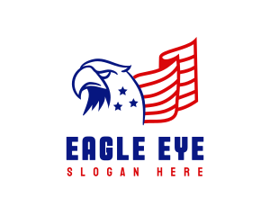 Patriotic Flag Eagle  logo design