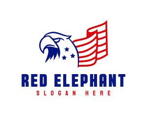 Republican - Patriotic Flag Eagle logo design