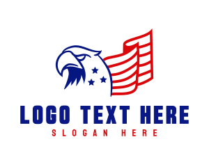 National - Patriotic Flag Eagle logo design