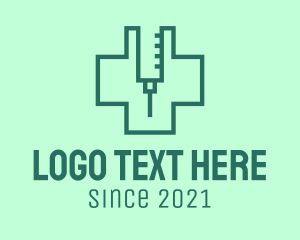Syringe - Vaccine Health Cross logo design