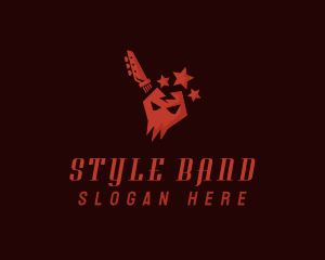 Skull Rockstar Band logo design