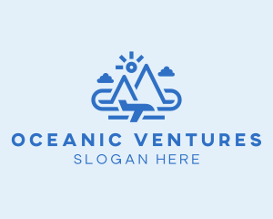 Plane Mountain Getaway logo design