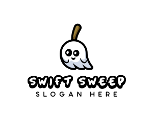 Broom - Ghost Broom Clean logo design