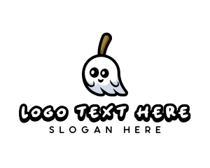 Friendly - Ghost Broom Clean logo design